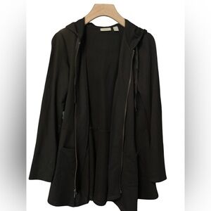 LOGO Lounge Black Hooded Zip-Up Tunic with Pockets XS